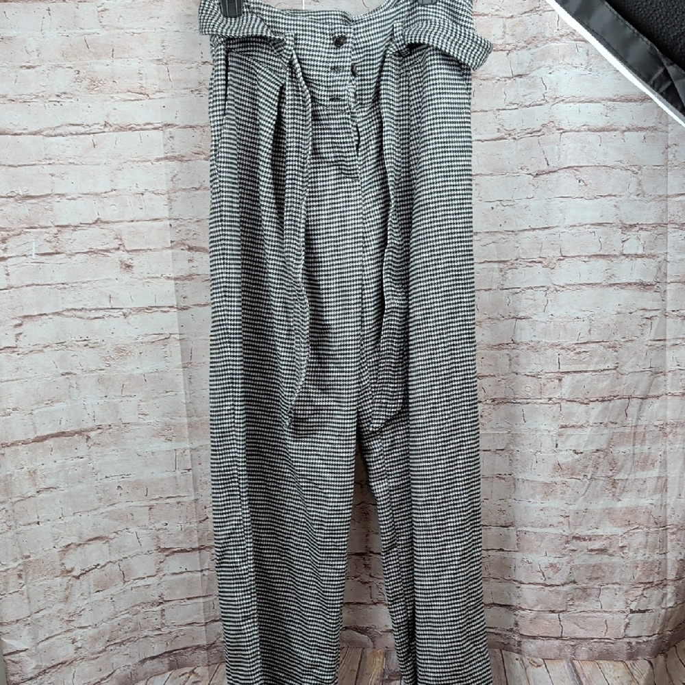 New York & Company Black and White Houndstooth Trousers Wide Leg Large Nwt New
